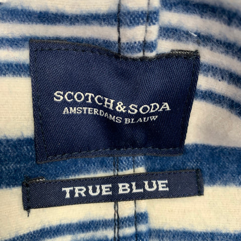 SCOTCH AND SODA Size M Blue Cream Stripe Cotton One Pocket Long Sleeve Shirt