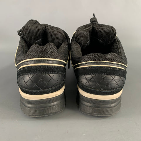CHANEL Size 9 Black White M G26582 39 Monogram Trainer Sneakers