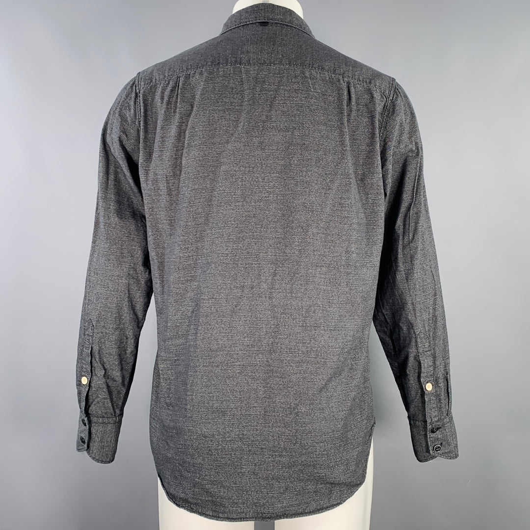 RAG & BONE Size M Grey Charcoal Heather Cotton One Pocket Long Sleeve Shirt