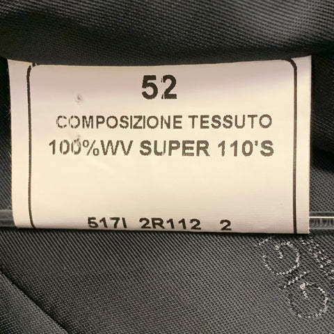ROMEO GIGLI Size 42 Black Twill Virgin Wool Notch Lapel Vest
