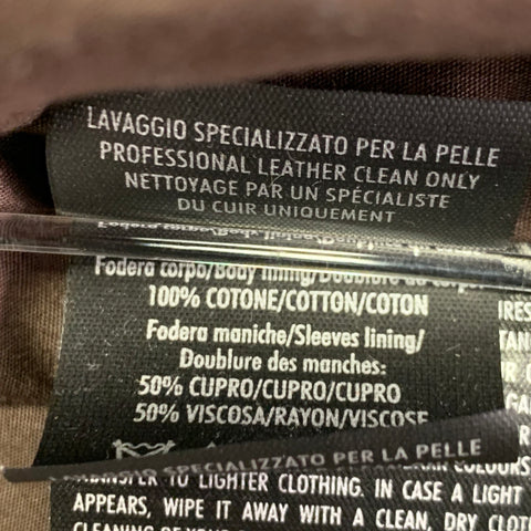 Blouson moto en cuir matelassé GUCCI Taille 44 Noir Marron