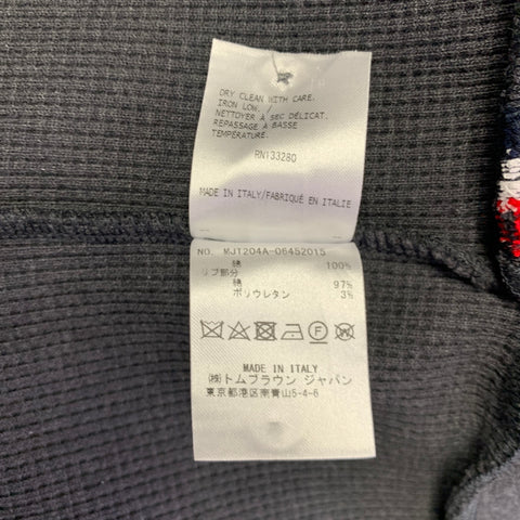 THOM BROWNE Size XXL Grey Charcoal Waffle Knit Cotton Jacket