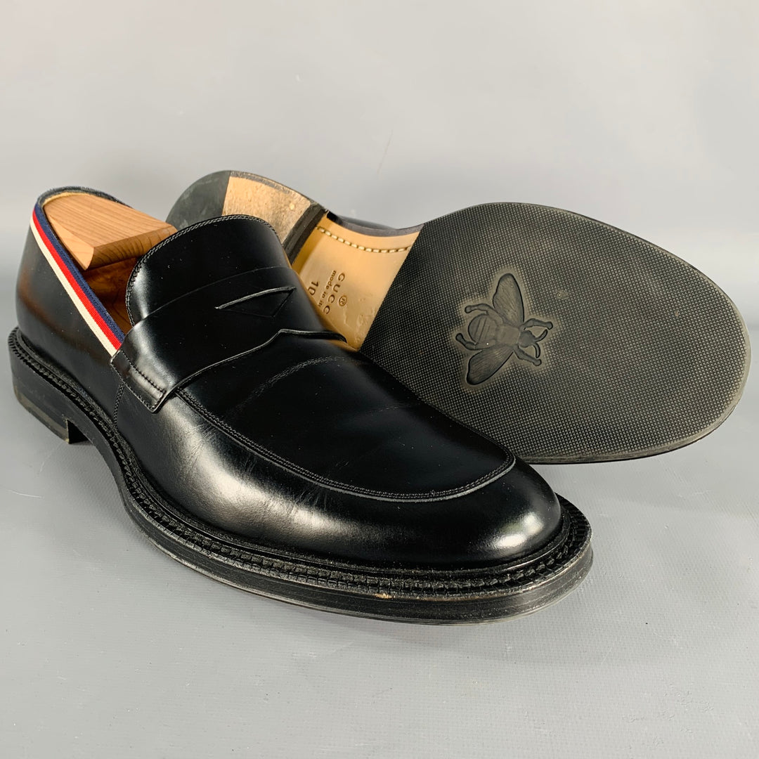 Black Gucci Loafers - 10.5 Black Leather Gucci Jordaan Loafer | GUCCI® US main image 4