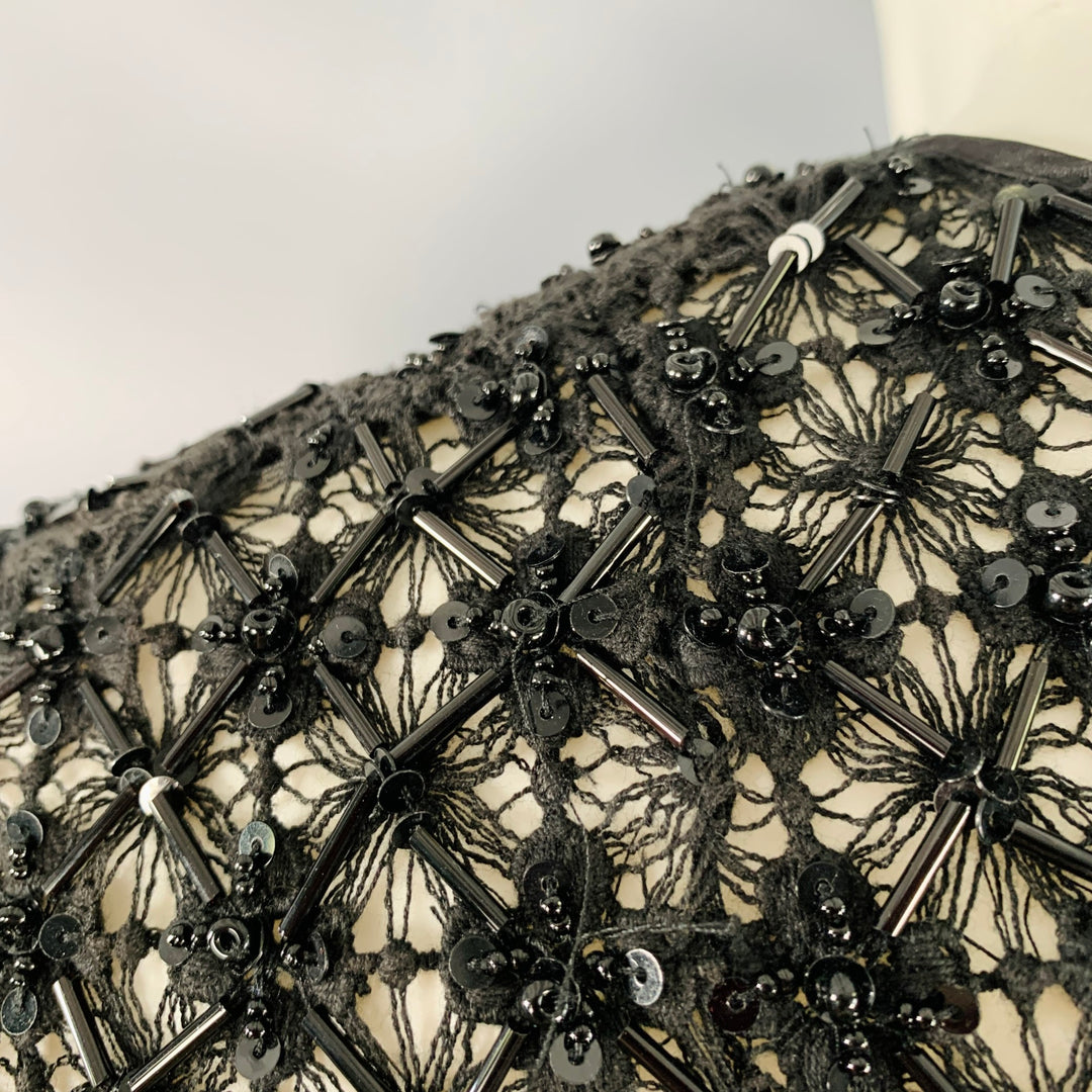 DRIES VAN NOTEN Size M Black Beaded Cotton Snaps Vest