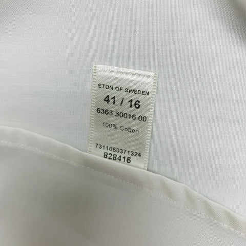 ETON Size L White Cotton Tuxedo Long Sleeve Shirt