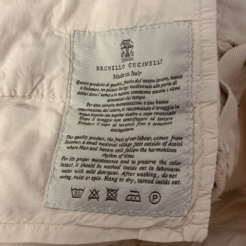BRUNELLO CUCINELLI Size 6 White Cotton Blend Tapered Jeans