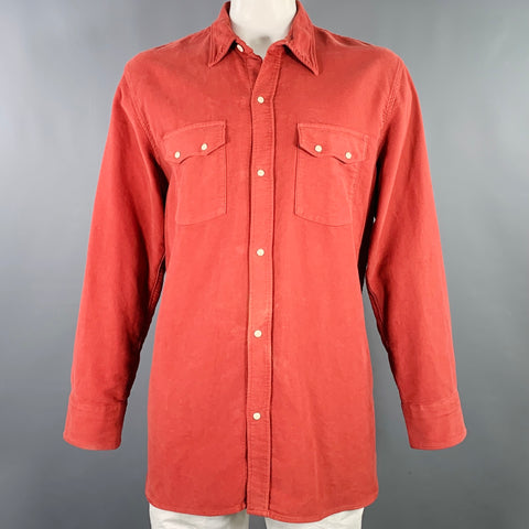WYTHE VALLEY RANCH Size XXL Red Brick Cotton Western Long Sleeve Shirt