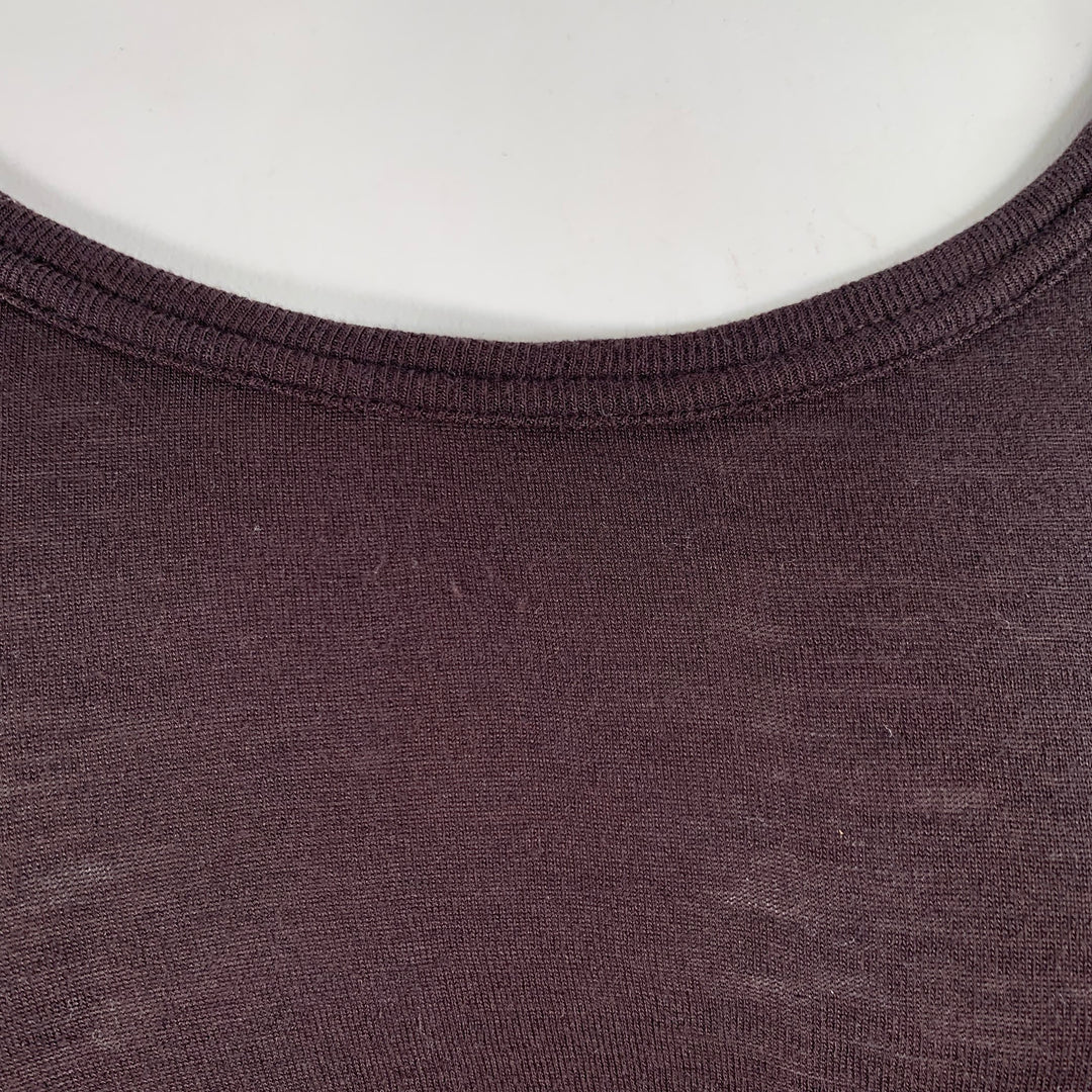 ANN DEMEULEMEESTER Size M Brown Jersey Scoop Neck Casual Top