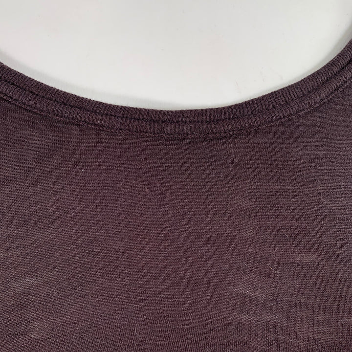 ANN DEMEULEMEESTER Size M Brown Jersey Scoop Neck Casual Top