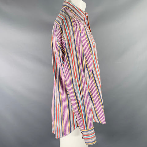 ROBERT GRAHAM Size M Multi Color Stripe Cotton Button Up Long Sleeve Shirt