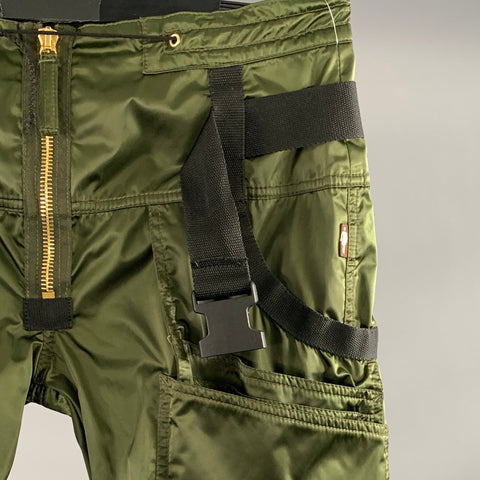 GAULTIER JEANS Size 32 Green Gold Polyamide Blend Cargo Casual Pants