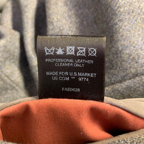 LORO PIANA Size M Brown Suede Leather Herringbone Wool Reversible Jacket