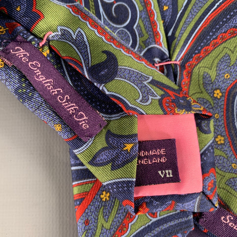 O'CONNELL'S Green Navy Paisley Silk Tie