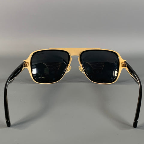 VERSACE Black Gold Solid Sunglasses