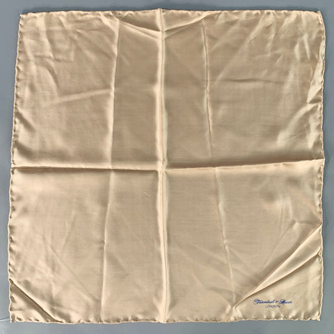 TURNBULL & ASSER Beige Signature Silk Pocket Square