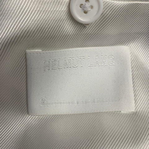 HELMUT LANG Size 40 Black Virgin Wool Notch Lapel Seatbelt Suit