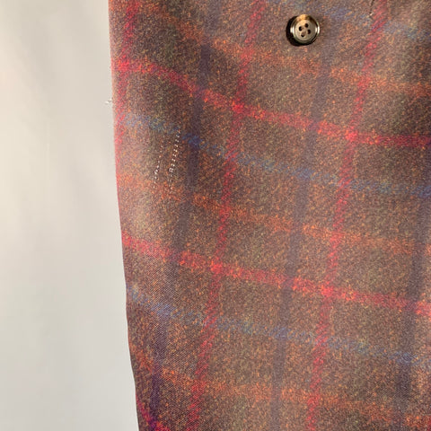 COMME des GARCONS HOMME DEUX Size M Brown Navy Red Plaid Polyester Tapered Dress Pants
