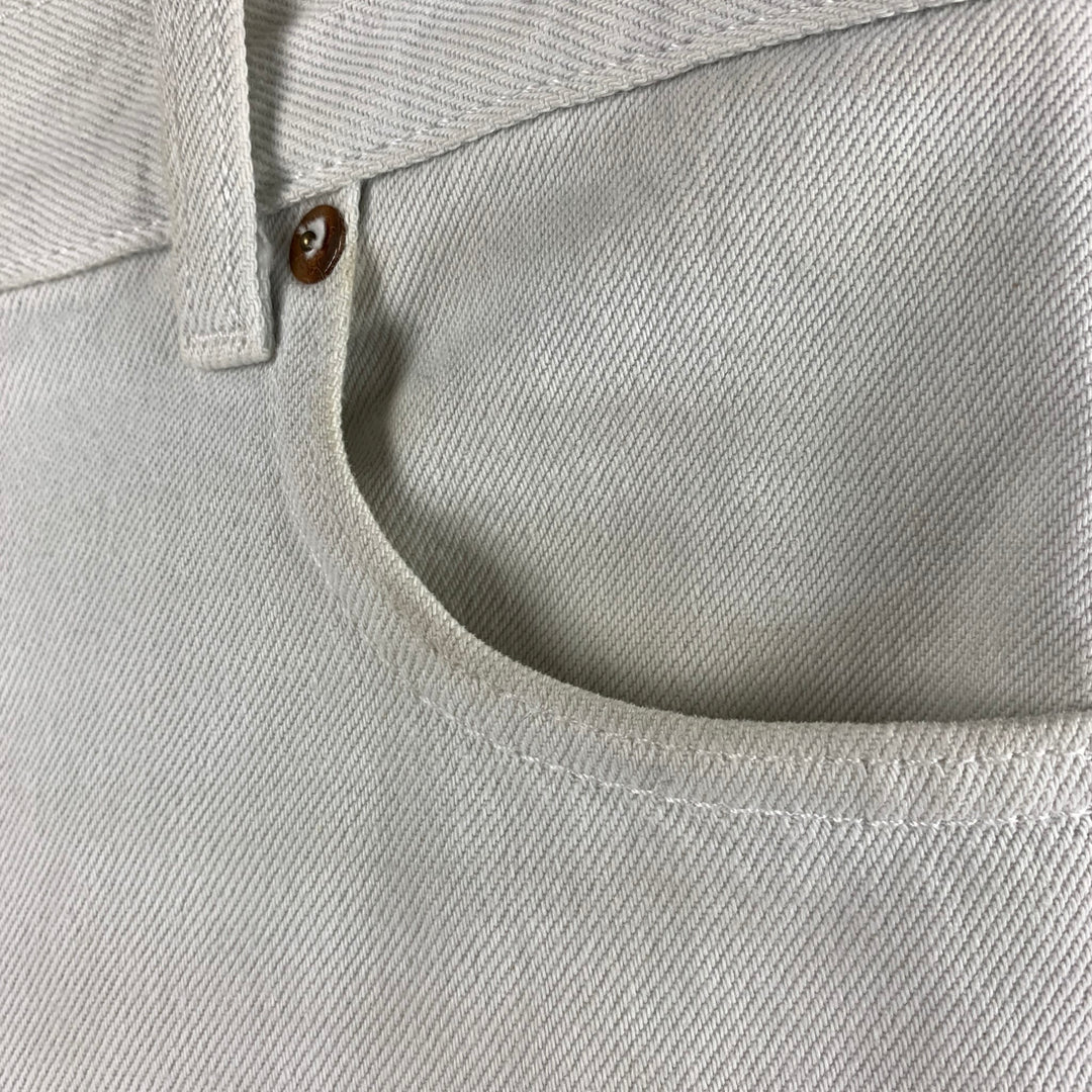 VETEMENTS Size 32 White Light Blue Cotton Button Fly Jeans