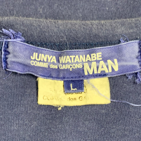 JUNYA WATANABE Size L Blue Multi Color Paint Splatter Cotton Crew Neck T-shirt