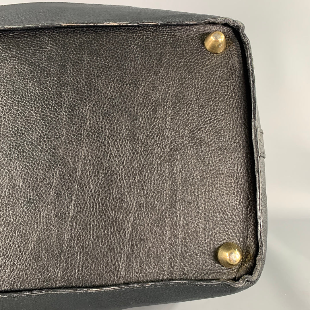 BARNEYS NEW YORK Size One Size Black Gold Crackled Leather Duffle Bags