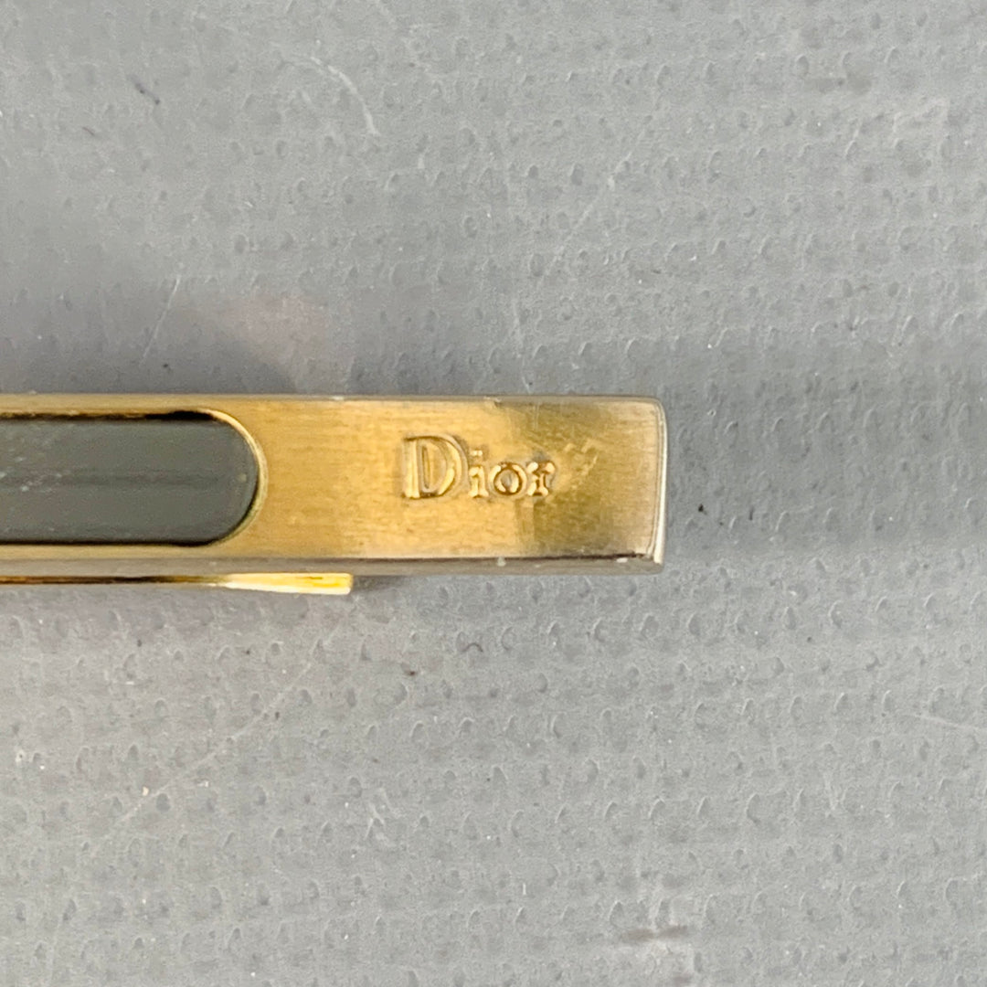 CHRISTIAN DIOR Vintage One Size Gold Silver Two Tone Metal Tie Clip