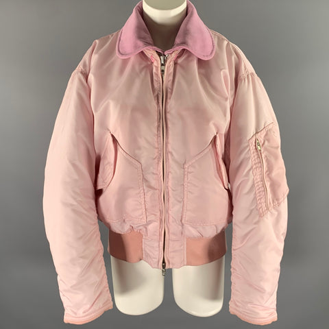 KENZO Size M Light Pink Polyamide Bomber Jacket