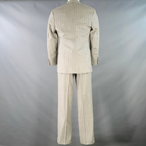 RALPH LAUREN Size 38 Regular Grey Light Grey Wool Notch Lapel Suit