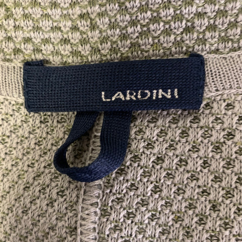 LARDINI Size M Green Olive Knit Cotton flax Notch Lapel Jacket