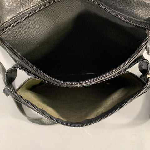 IL BISONTE Black Cowhide Leather Cross Body Handbag & Leather Goods