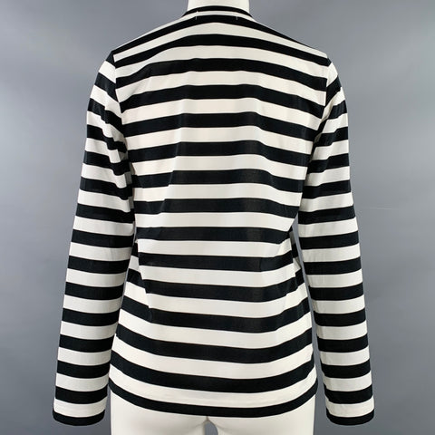 COMME des GARCONS Size M Black White Stripe Crew Neck Casual Top