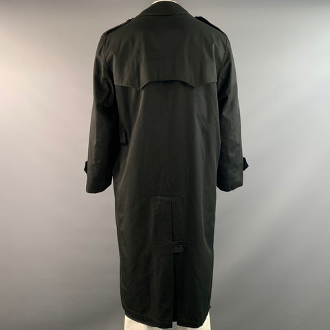 CHRISTIAN DIOR Chest Size 40 Size 40 Black Cotton Blend Trenchcoat