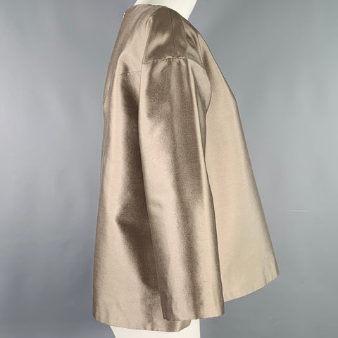 SONIA BOGNER Size 4 Beige Champagne Wool Blend Back Zip Dress Top