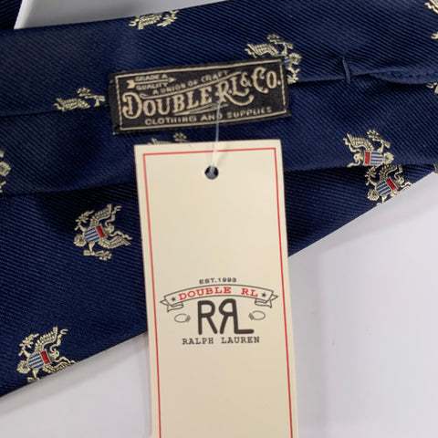 RRL by RALPH LAUREN Navy Red  Silver Silk Tie