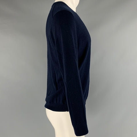BROOKS BROTHERS Taille M Pull à col en V en laine mérinos marine
