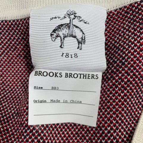 BLACK FLEECE Size L White Red Black Diamond Cotton V-Neck Vest