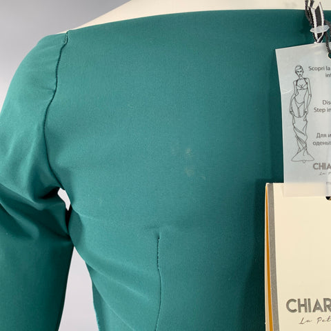 Robe midi moulante épaules dénudées Kaliska CHIARA BONI en velours mélangé polyamide vert, taille 2