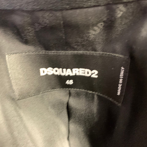 DSQUARED2 Size 38 Black Polyester Blend Peak Lapel Sport Coat