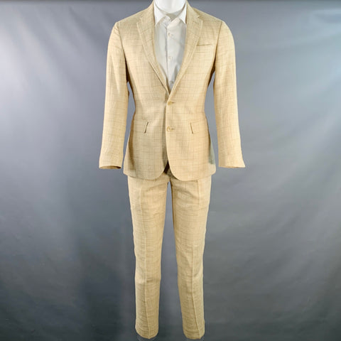 POLO by RALPH LAUREN Size 38 Regular Brown Beige Window Pane Suit