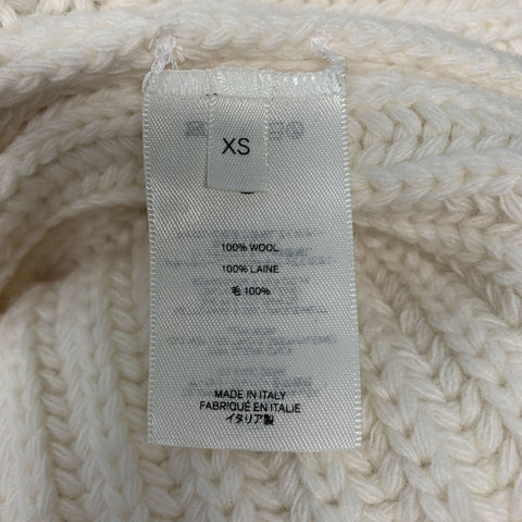 THE ROW Size XS Cream Wool Ribbed Turtleneck Sweater