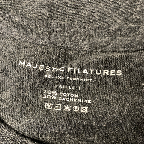 MAJESTIC FILATURES Size S Grey Cotton Cashmere Long Sleeve T-shirt