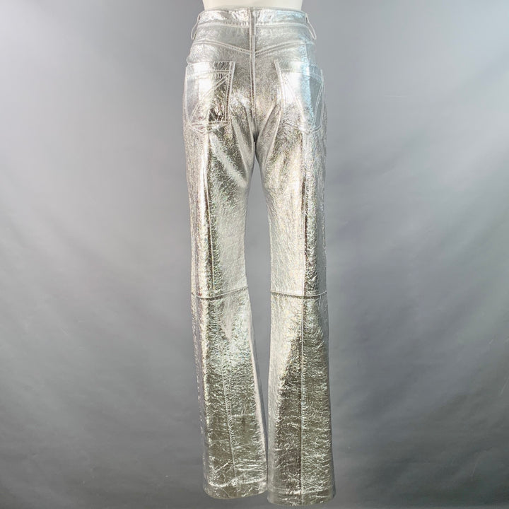 ZADIG & VOLTAIRE Size XS Poete Metallic Silver Jean Cut Straight Casual Pants