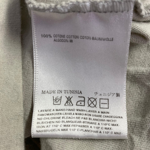 MARTIN MARGIELA Size S Beige Silver Print Cotton Crew Neck T-shirt