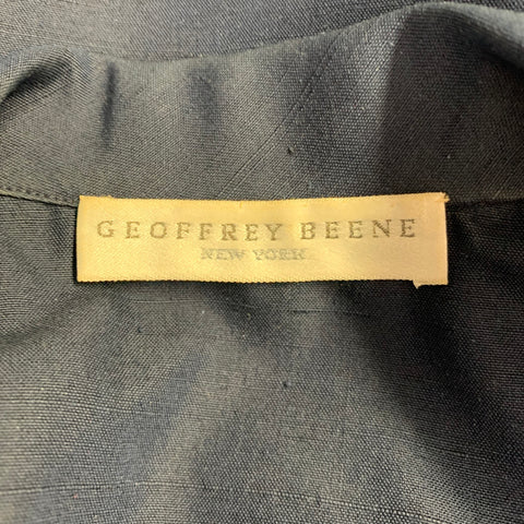 GEOFFREY BEENE Size 4 Navy Woven Pleated Knee Length Skirt Set