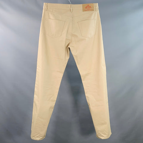 PRADA Size 34 Khaki Twill Cotton Classic Fit Tapered Button Fly Jeans