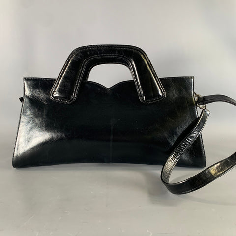 JEFFREY CAMPBELL Black Leather Shoulder Bag Handbag