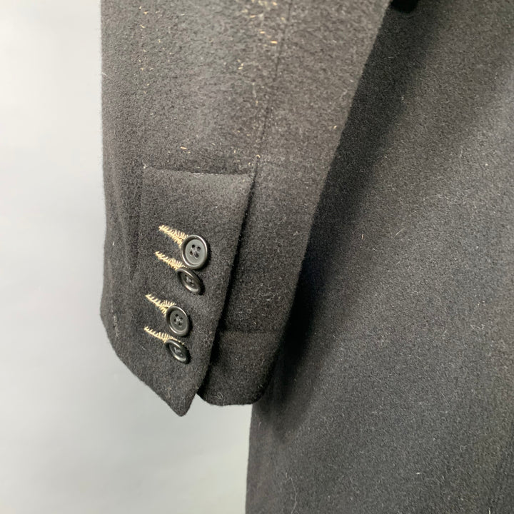 PAUL SMITH Size L Black Wool Blend Peak Lapel Double Breasted Coat