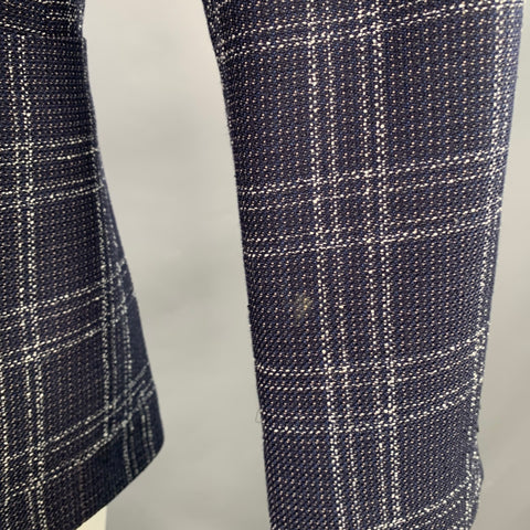 Veste Sport HUGO BOSS Taille 40 Carreaux Marine Blanc Mélange Laine Vierge