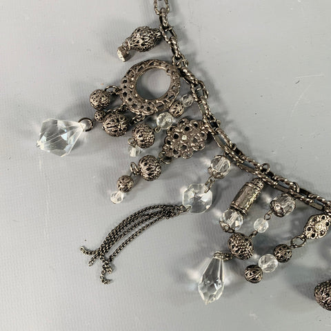 Ceinture VINTAGE en maillons métalliques transparents argentés taille unique