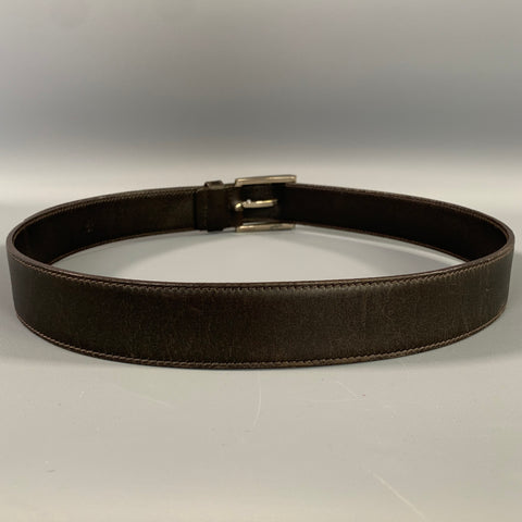 PRADA Size 34 Brown Dark brown Leather Belt