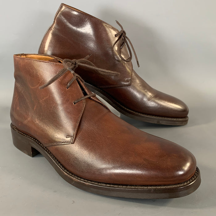 RALPH LAUREN Size 9 Brown 8159767440SG Leather Ankle Boots